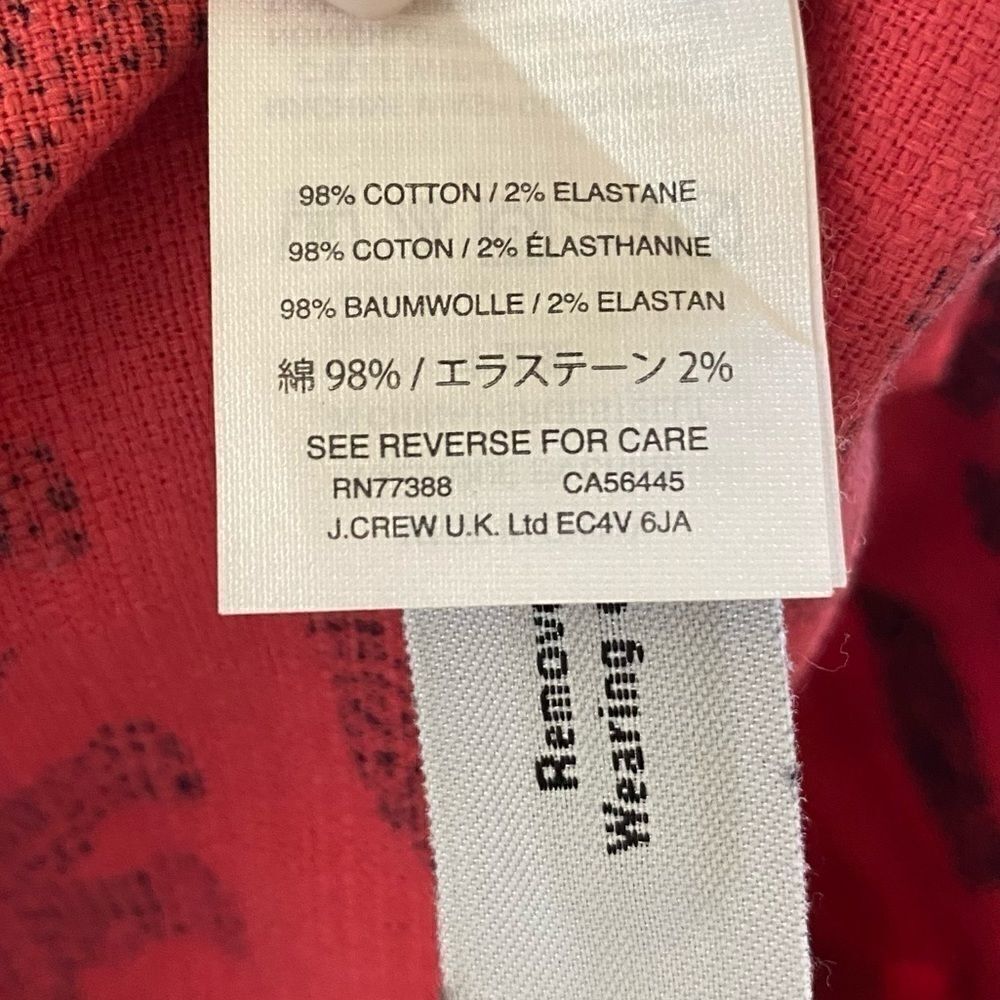 JCrew Coral Red Elephant Print High Waist Shorts - Picture 8 of 10